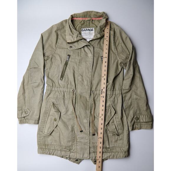 Garage Women’s Jacket Small Olive Green Utility Military Style Full Zip Pockets - Picture 4 of 12